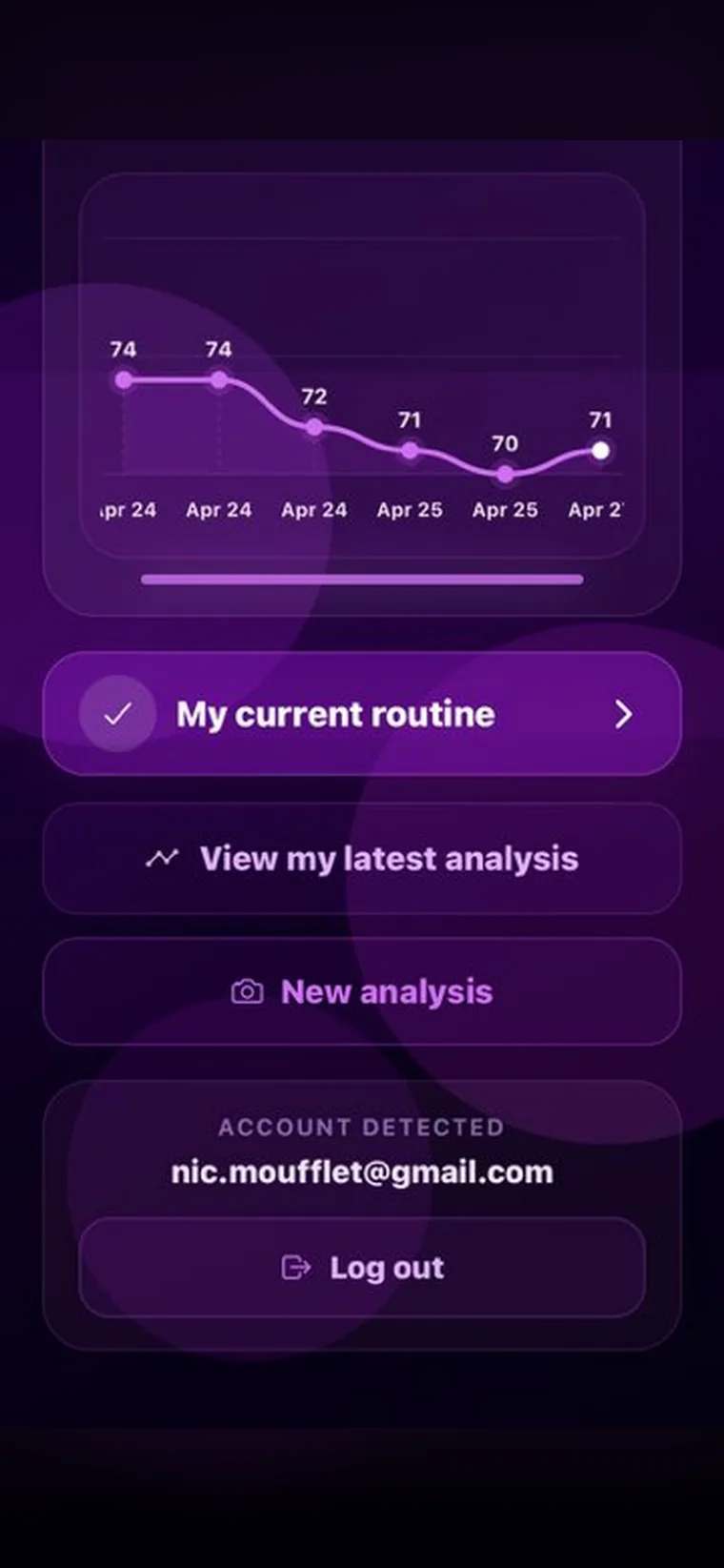 Accueil connecté avec routine et analyse